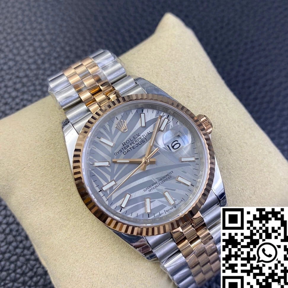 EW Dial Datejust Factory Palm Leaf Silver Rolex Pattern M126231-0031 0718